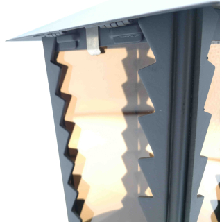 Grablaterne Aus Stahl Mit Parsolglas – Inkl. LED-Kerze, 21 Cm Schwarz