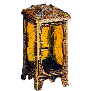 Grablaterne eckig mit Struktur im Glas,  Bronzefarben pat. 24 cm