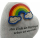 Herz auf Sockel Regenbogen Grabdekoration, grau, 6x14x18 cm